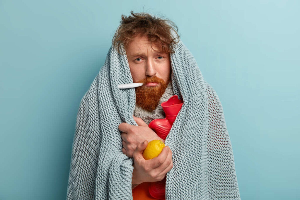 homme malade grippe intestinale