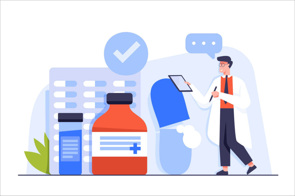 médecin prescrivant un médicament